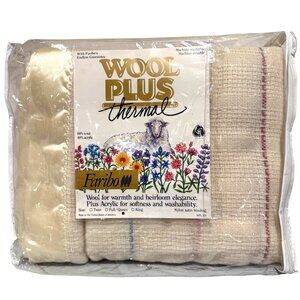 Faribo Wool Plus Thermal Blanket Queen Size Wool & Acrylic Blend Machine Wash